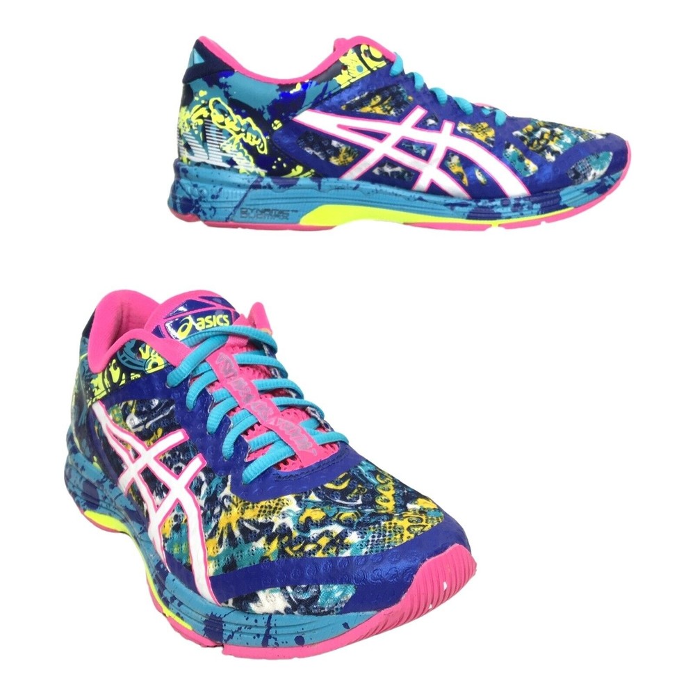 ASICS Woman’s Gel-Noosa T676N TRI 11 Running Shoes Blue Hot Pink Graffiti US 8.5